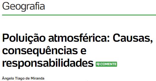 Objetivo: Analisar textos sobre o tema gerador Poluição Ambiental. Duração: 2 aulas Avaliação: Participação dos alunos nas discussões.