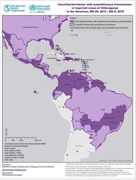 Situação Epidemiológica Américas Países e territórios com