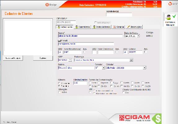 11 5. Alteração da ficha O sistema CIGAM Varejo, permite que você consignação de produtos para os clientes.