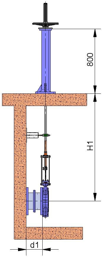 A coluna de manobra standard é de 800mm de altura (fig. 9). Outras medidas de coluna a pedido.