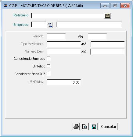 CIAP MOVIMENTAÇÃO DE BENS Menu: Estadual >> CIAP >> CIAP Movimentação de Bens Este relatório permite ao usuário visualizar / listar os registros referentes as movimentações realizadas (Baixas e