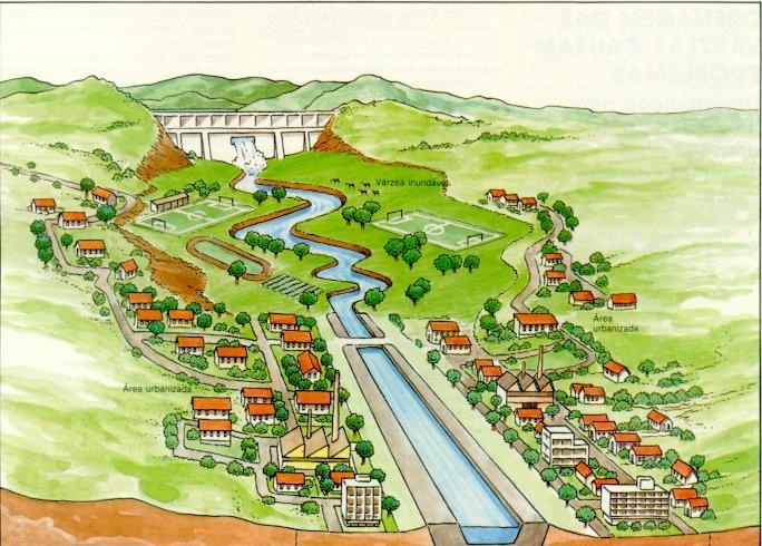 Manejo de Águas Pluviais e Revitalização do Ambiente Urbano Drenagem Visão Tradicional Visão higienista Afastar a água Rio como conduto Solução: canalizar Gestão isolada Investimentos dependem do