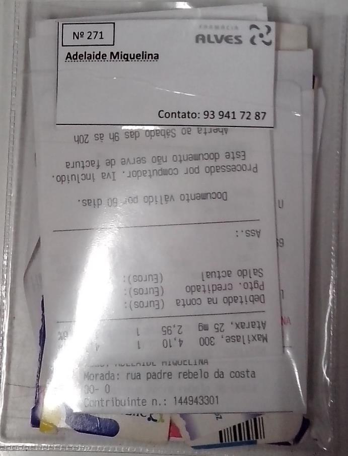 Todos os envelopes antigos foram descartados sendo substituídos por novos. Alguns utentes que infelizmente já tinham falecido também foram removidos. Figura 4.