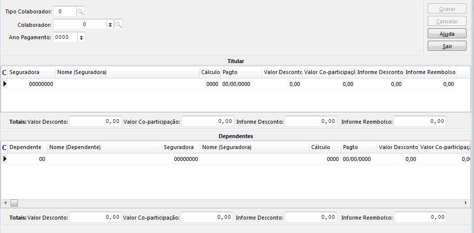 PS_DesDep -> valor do desconto plano de saúde do dependente. PS_CopDep -> valor co-participação do plano de saúde do dependente. Obs.: Tabela R036DEP também estará disponível neste momento.