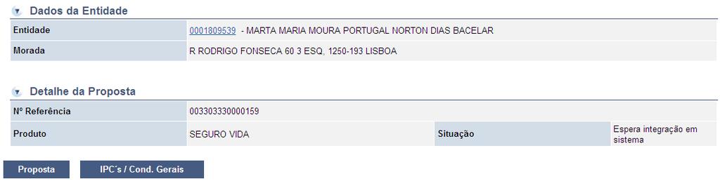 Conversão Proposta 10. Campos relativos a Detalhe da Proposta: Depois de clicar em Subscrever, o sistema cria um Nº de Referência.