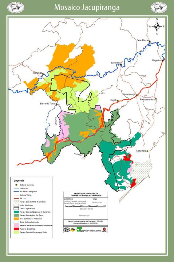 agosto de 2002, as seguintes unidades de conservação federais: APA Federal Cananéia-Iguape-Peruíbe; Estação Ecológica Federal dos Tupiniquins; Estação Ecológica Federal dos Tupinambás; Reserva
