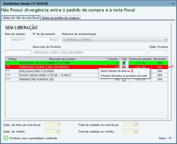 Figura 5 Zerar CheckIn do item Ficou confuso com algum termo utilizado? Acesse o nosso glossário para tirar sua dúvida.