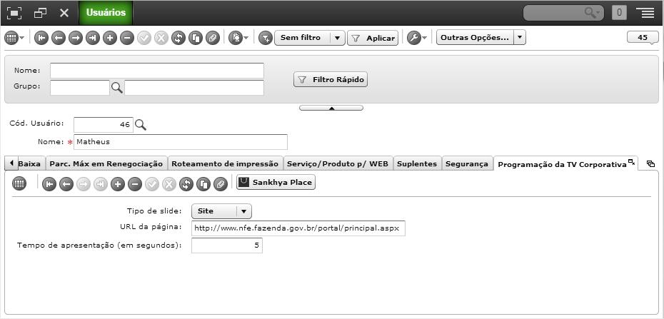 então exibida como slide externo.