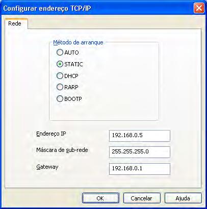 Alterar as definições de rede da máquina Se as predefinições de fábrica do servidor de impressão forem repostas (se não utilizar um servidor DHCP/ BOOTP/RARP), o dispositivo aparecerá como Não