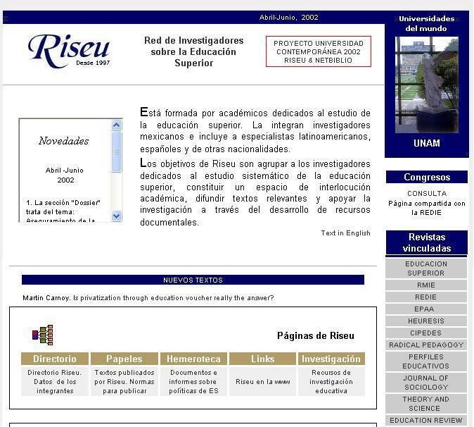 Figura 2- Red de Investigadores sobre la Educación Superior A RIFAD 6 (Rede Iberoamericana de Formação e Atualização Docente, da Espanha) surge como resposta à criação de canais estáveis de