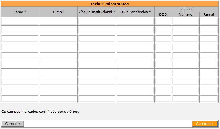 informar os dados dos