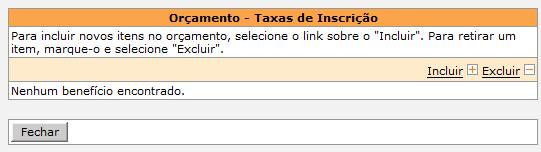 Para incluir uma taxa de inscrição em moeda nacional, clique no link mostrada:.