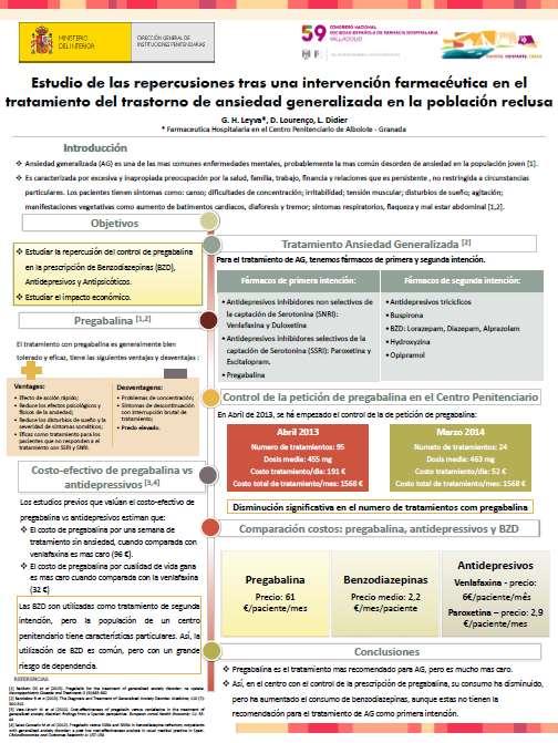 Memoria de Prácticas en Farmacia Hospitalaria 2014 Anexo 4 Poster: Estudio de las repercusiones tras una