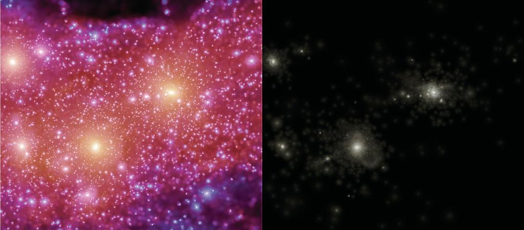 Simulação do Grupo Local Matéria escura Luz das estrelas nas galáxias 2 Mpc Sawala et al.