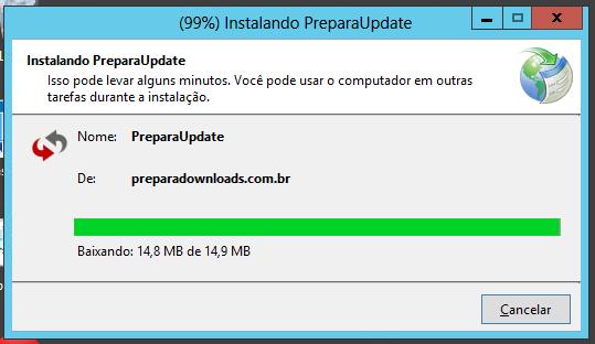 Imagem3 Instalando o PREPARAUpdate Após terminar poderá surgir a tela abaixo.