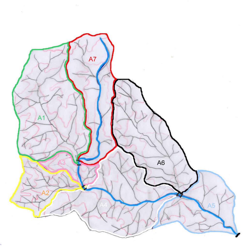 2.3.2. Curva Hidrodinâmica A curva hidrodinâmica relaciona, tal como a curva hipsométrica, áreas com cotas, mas considera as áreas das sub-bacias em cada confluência com a linha de água principal, a