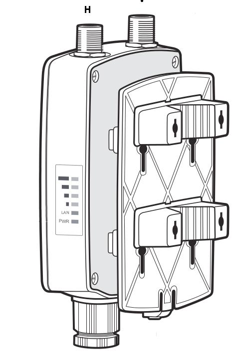 2.2. Identificação de polarização da antena Na etiqueta localizada na parte posterior do produto, está a disposição dos conectores com as respectiva formas de polarização da antena.