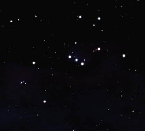 A constelação de Órion Rigel Alnilan Saiph Bellatrix Mintaka Alnitak