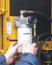 Separador de água Equipamento standard que elimina a água que se misturou no combustível, impedindo danos no sistema de combustível.