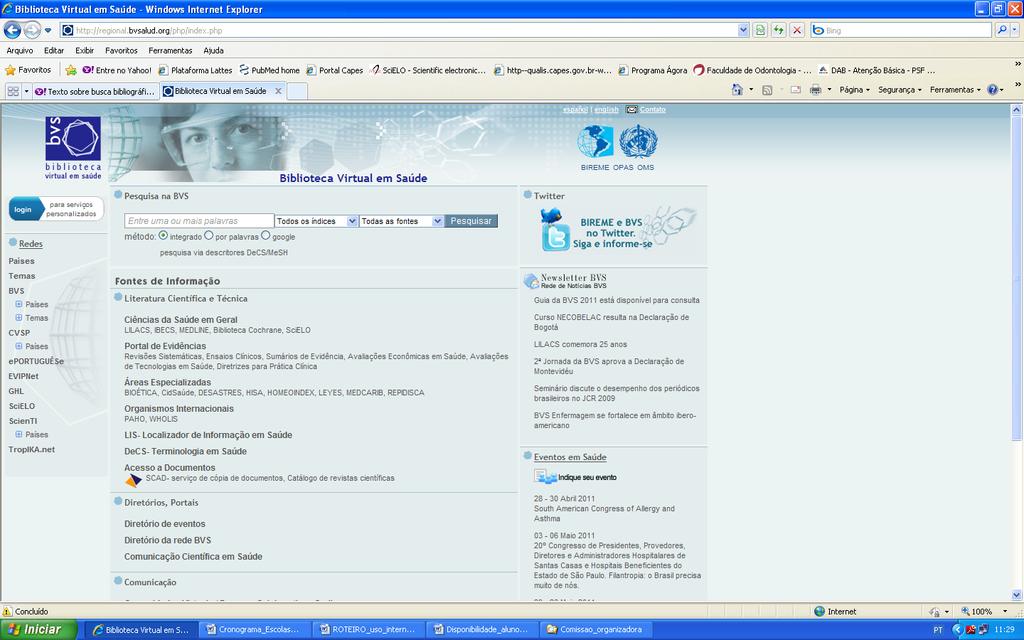 2. Busca no site da Bireme - BVS (Biblioteca Virtual em Saúde) esse site usa diversas bases