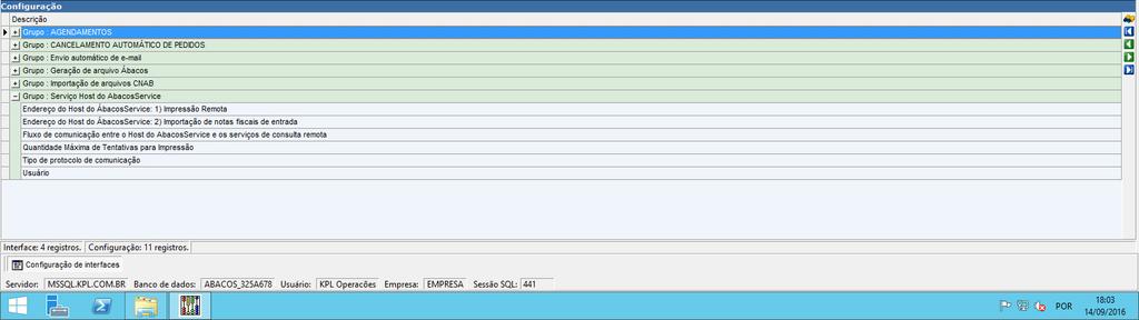 INSTALAÇÃO KPL CLOUD - KPL BACKOFFICE Cadastro interface No KPL, acesse a Janela de Configuração de Interfaces e