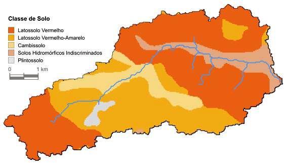 Figura 2. Mapa de solos da Bacia Experimental do Córrego Sarandi, realizado por Embrapa (1978).