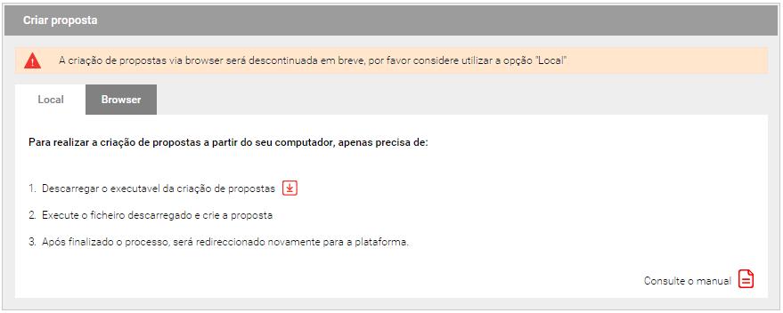 2.3 Carregamento de proposta Para realizar o carregamento de propostas a partir do seu computador, apenas precisa