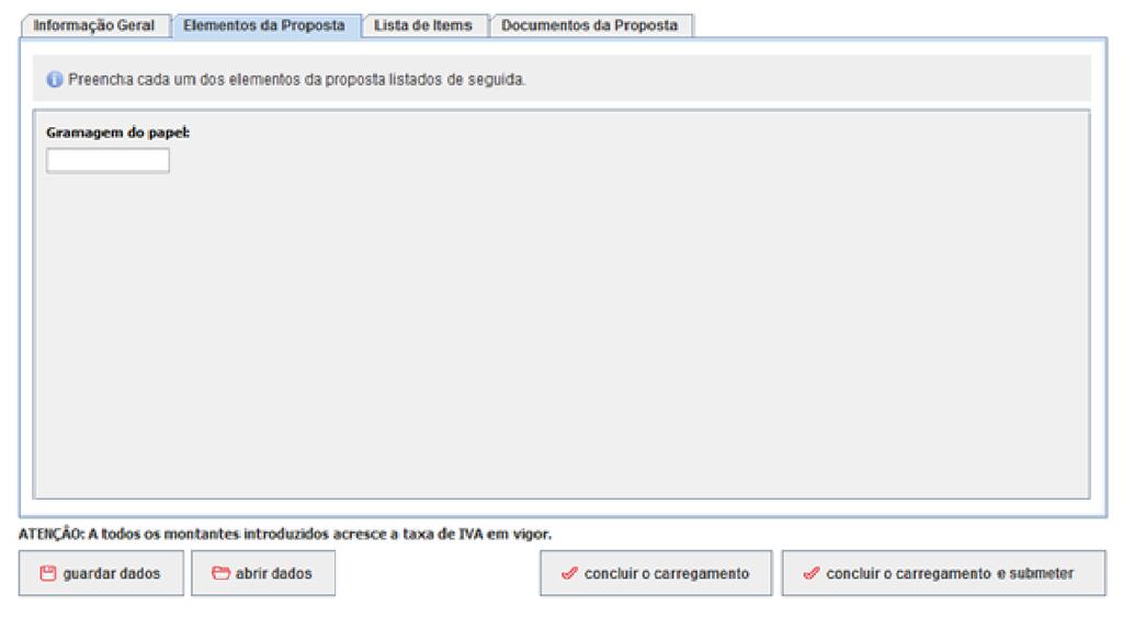 2.2.3 Elementos da Proposta Caso tenha o separador elementos da proposta,