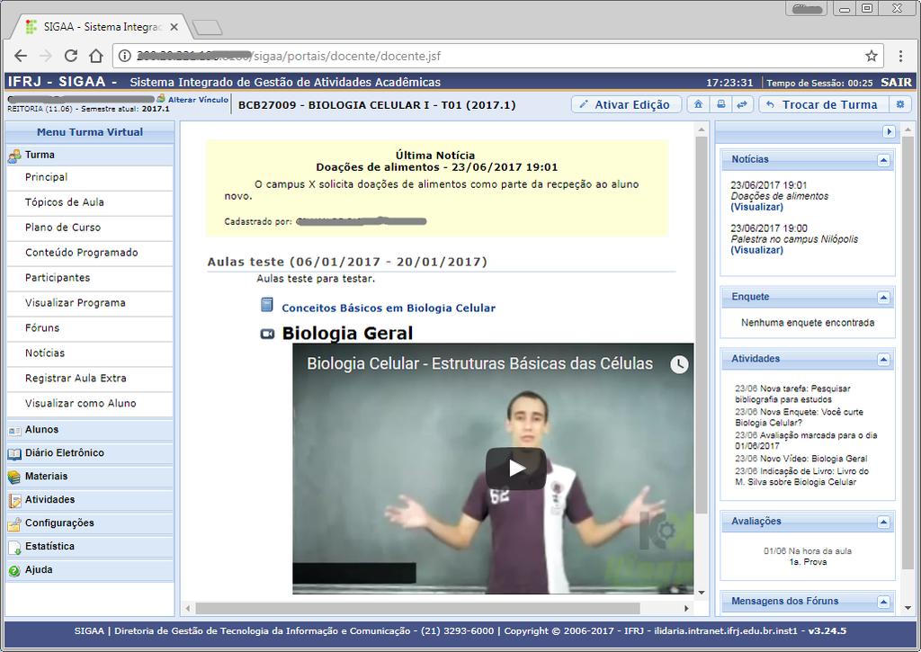 9 6. Turma Virtual Turma Virtual é uma ferramenta de ensino à disposição dos docentes e discentes.