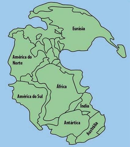 Defendida pelo geofísico alemão Alfred Wegener, em 1912. Segundo Wegener, originalmente havia uma única grande massa continental, a Pangeia ("toda a Terra ).