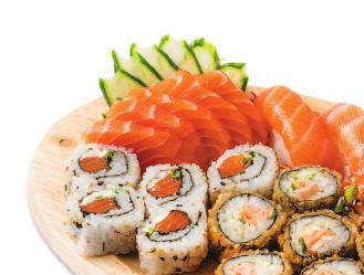 Fuji Light (23 PEÇAS) 3 Sashimi Salmão 3 Sashimi Atum 3 Sashimi Peixe Branco 2 Sushi Tartar