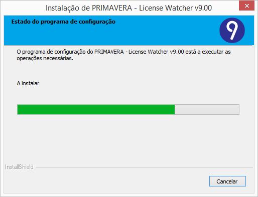 Uma vez instalado, é automaticamente iniciado o serviço PRIMAVERALicenseWatcher900 e é lançada a aplicação de configuração e diagnóstico que fica visível na área de notificações do Windows.