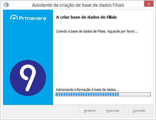 5. Selecionar Executar para dar início à criação da base de