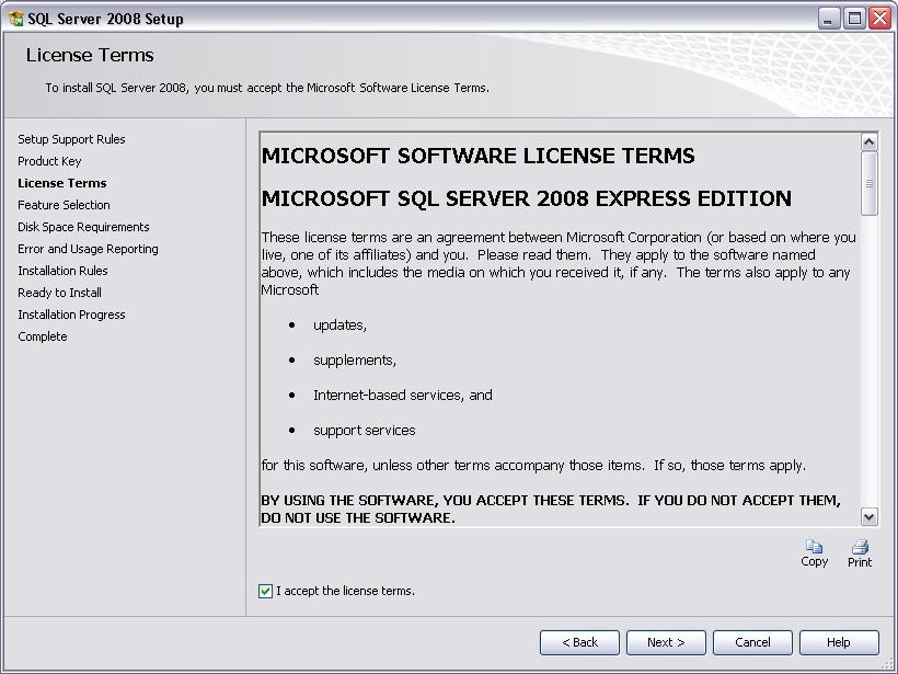 É apresentado um ecrã para a seleção da edição do SQL Server 2008.
