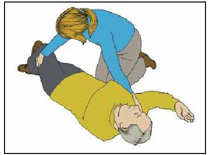 9) Acomode a man baixo a fazula, se é necesario, para manter a inclinación da cabeza. 10) Comprobe con frecuencia a ventilación.