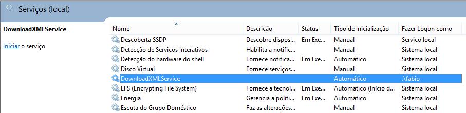 5. Clique com o botão direito e acesse a opção Propriedades ; 6. Na aba Geral, no campo Tipo de inicialização, selecione a opção Automático ; 7. Clique sobre a aba Logon ; 8.