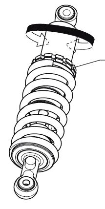 AMORTECEDOR IMPORTANTE: Ajuste de pré-carga da mola O amortecedor traseiro é equipado com uma porca de ajuste para a pré-carga da mola e uma contraporca.