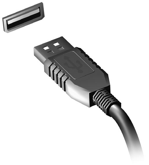 Universal Serial Bus (USB) - 61 UNIVERSAL SERIAL BUS (USB) A porta USB é uma porta de alta velocidade que lhe permite ligar a periféricos USB, como um rato, teclado externo, armazenamento adicional