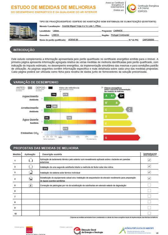 Relatório de medidas de melhoria Documento complementar ao certificado que informa sobre