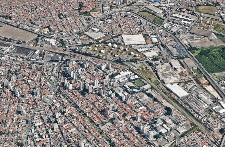 fls. 67 Acima, temos uma imagem aérea da localização do Edifício, onde encontra-se localizado o imóvel avaliando, o qual está sendo indicado com o retângulo vermelho.