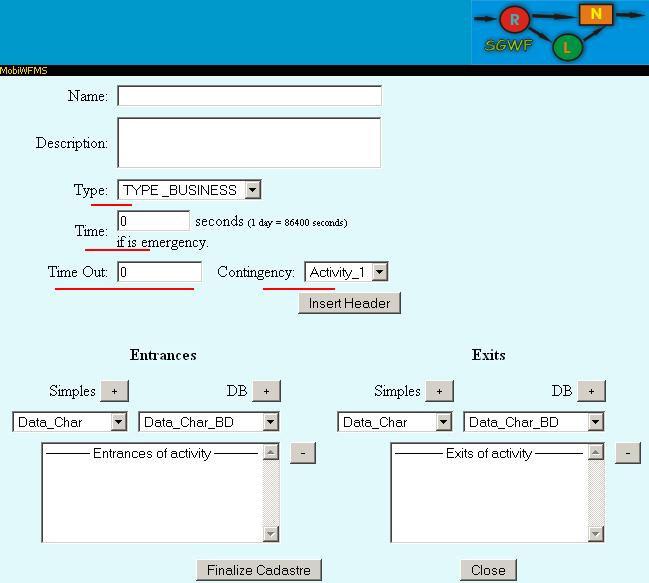 Implementação do MobiWfMS 102 Figura 40 MobiWfMS Server Cadastro de tarefas Feito todos os cadastro necessários o usuário pode prosseguir para a tela de gerência do workflow (Figura 41).