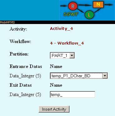 Implementação do MobiWfMS 104 Figura 42 MobiWfMS Server Inserir tarefa no