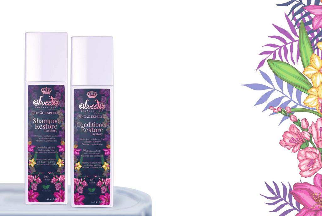 Lavatório Restore P R O F I S S I O N A L Linha LavagemEspecial Rende em média 100 lavagens REESTRUTURA ENQUANTO LIMPA ESPECIALMENTE PERFUMADO Restore