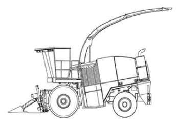 Colhedora de forragem ou forrageira autopropelida: equipamento agrícola automotriz apropriado para colheita e forragem de milho, sorgo, girassol e outros.