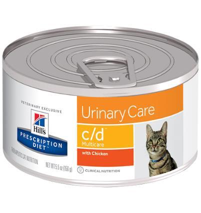 HILLS PRESCRIPTION DIET FELINE C/D MULTICARE URINARY CARE CHICKEN (HUMIDO) Recomendado para controlo nutricional inicial de gatos com qualquer tipo de doença do trato urinário inferior felino