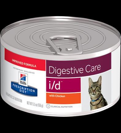 HILLS PRESCRIPTION DIET FELINE I/D DIGESTIVE CARE (HUMIDO EM MOLHO) Recomendado para problemas gastrointestinais agudos e crónicos, problemas gastrointestinais em gatinhos, motilidade reduzida do