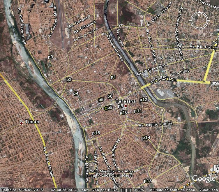 4.2 Métodos e Técnicas Figura 01: Pontos de afundamentos do solo em Teresina.