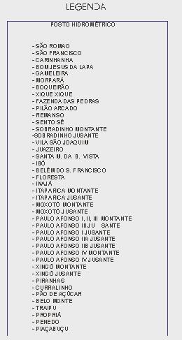 BACIA HIDROGRÁFICA DO SÃO FRANCISCO Baixo São Francisco Sub-Médio São Francisco Médio São Francisco Alto São Fancisco Boqueirão e G rand BA Fazenda das Pedras Morpará Pilão Remanso Arcado Xique Xique