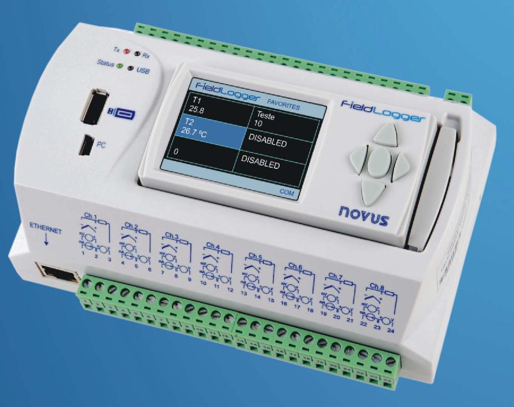 Aquisição e Registro de Dados FieldLogger É um módulo de aquisição e registro de variáveis analógicas e digitais.
