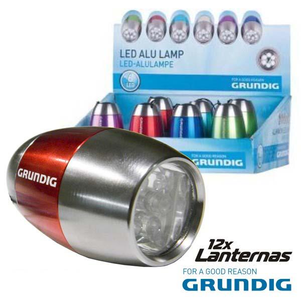 8711252509334 27129 27158 EXPOSITOR 12 LANTERNAS 3 LEDS 10MM ALUMÍNIO - Expositor c/ 12 Lanternas em Alumínio - Lanternas de 3 LEDs de Alto Brilho - LED de 10mm de diâmetro - Côr: Branco